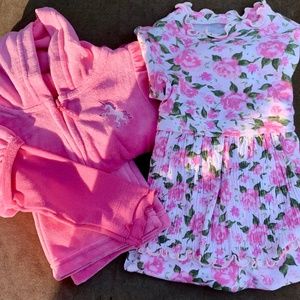 🎁 2 pcs DESIGNER BABY  ROMPER & SWEATS 12mo NWT. AS BUNDLE